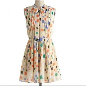 NWOT ModCloth polka dot dress with pussybow